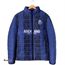 Custom Oceania Football NZ Auckland Padded Jacket Maori Tribal Pattern LT9