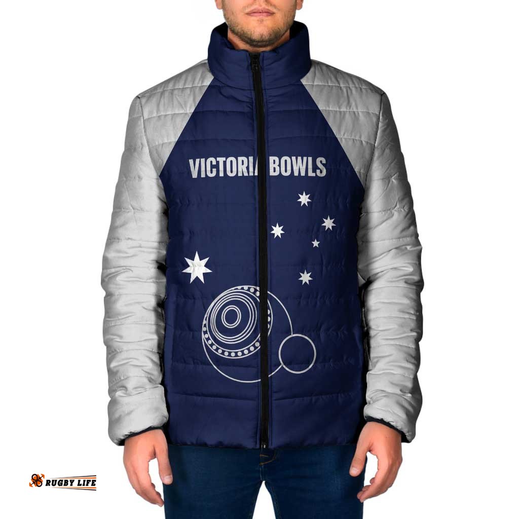 Custom Victoria Bowls Australia Padded Jacket Go Champions Garden State LT14