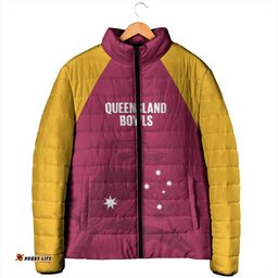 Custom Queensland Bowls Australia Padded Jacket Go Champions QLD Kookaburra LT14