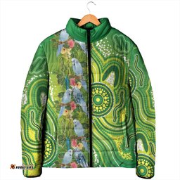 Budgerigar Australia Padded Jacket Aussie Common Parakeet Indigenous Art LT14