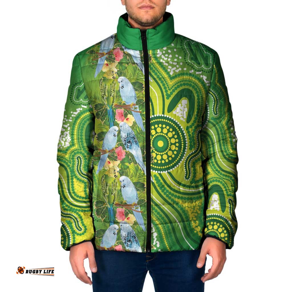 Budgerigar Australia Padded Jacket Aussie Common Parakeet Indigenous Art LT14