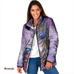 Australia Splendid Fairy Wren on Eucalyptus Padded Jacket Epilepsy Awareness LT7
