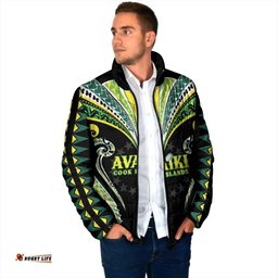 Custom Rugby Cook Islands Avaiki Padded Jacket Black Kuki Airani Tribal Maori Inspired LT9
