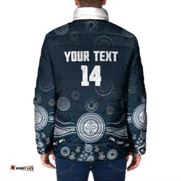 Custom Carlton Football Padded Jacket Go Blues Aboriginal Art LT14