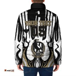 Custom Collingwood Black Padded Jacket Unique Style DT05