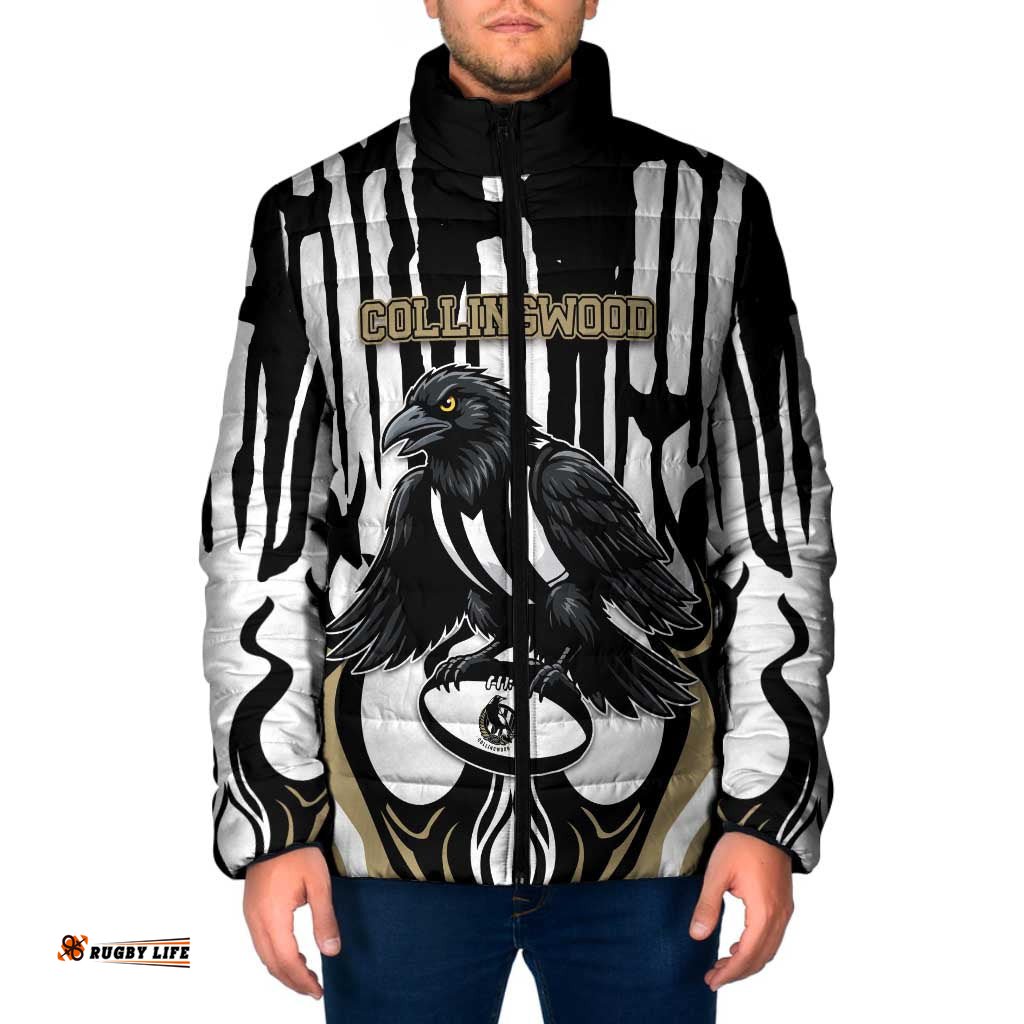 Custom Collingwood Black Padded Jacket Unique Style DT05