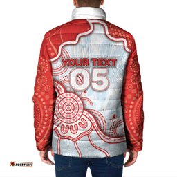 Custom Swans Football Padded Jacket Aboriginal Dot Art Pattern DT05
