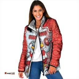 Custom Swans Football Padded Jacket Aboriginal Dot Art Pattern DT05
