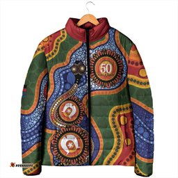 Australia NAIDOC Week 2026 Padded Jacket 50 Years of Deadly Dhari Snake Aboriginal Art LT14
