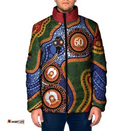 Australia NAIDOC Week 2026 Padded Jacket 50 Years of Deadly Dhari Snake Aboriginal Art LT14