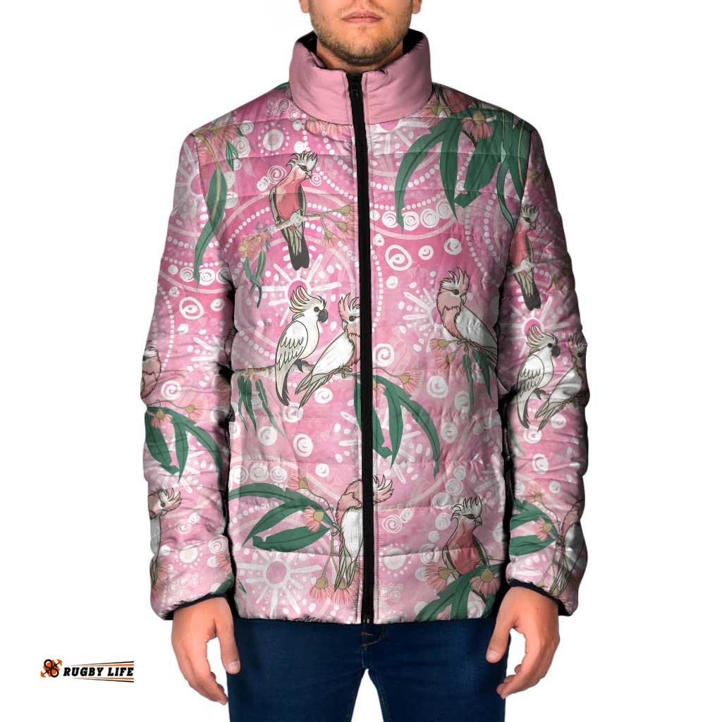 Australia Galah Aboriginal Padded Jacket Breast Cancer Awareness LT7