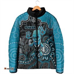 Custom Power Football Padded Jacket Aboriginal Dot Art Pattern DT05