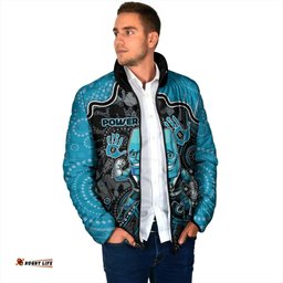 Custom Power Football Padded Jacket Aboriginal Dot Art Pattern DT05