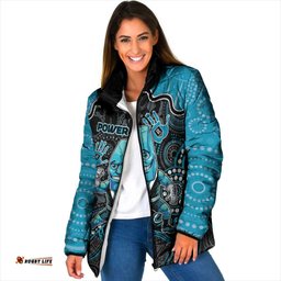 Custom Power Football Padded Jacket Aboriginal Dot Art Pattern DT05