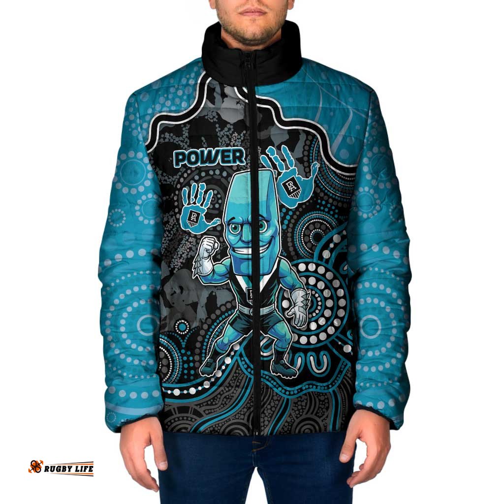 Custom Power Football Padded Jacket Aboriginal Dot Art Pattern DT05
