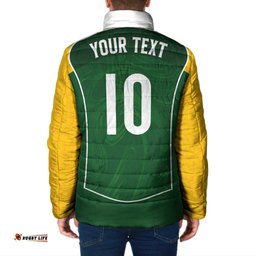 Custom Australia Football Padded Jacket Aboriginal Pattern Sporty Style-Green Color LT03