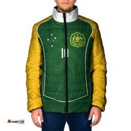 Custom Australia Football Padded Jacket Aboriginal Pattern Sporty Style-Green Color LT03