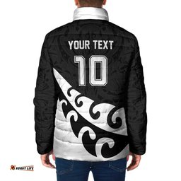 Custom NZ Rugby Padded Jacket Koru and Silver Fern Sporty Style LT03