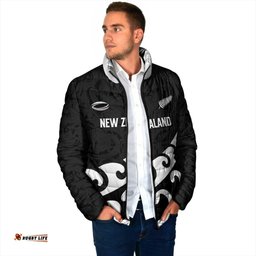 Custom NZ Rugby Padded Jacket Koru and Silver Fern Sporty Style LT03