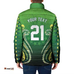 Custom Rugby Cook Islands Avaiki Padded Jacket Green Kuki Airani Tribal Maori Inspired LT9