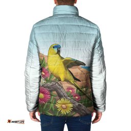 Australia Rock Parrot Padded Jacket Pigface Carpobrotus Rocky Island Vibes LT14