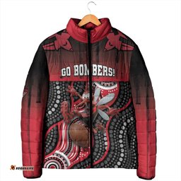 Custom Essendon Go Bombers Padded Jacket Don The Sash DT05