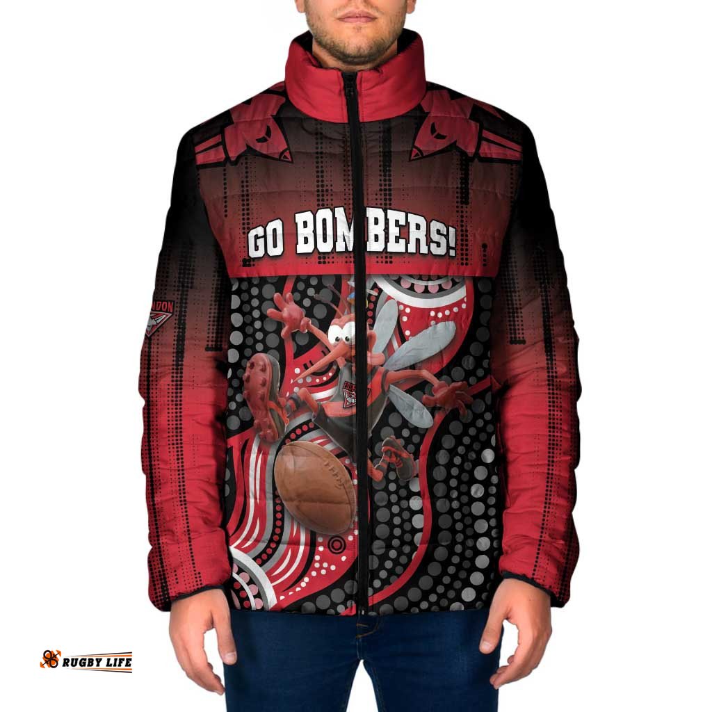 Custom Essendon Go Bombers Padded Jacket Don The Sash DT05