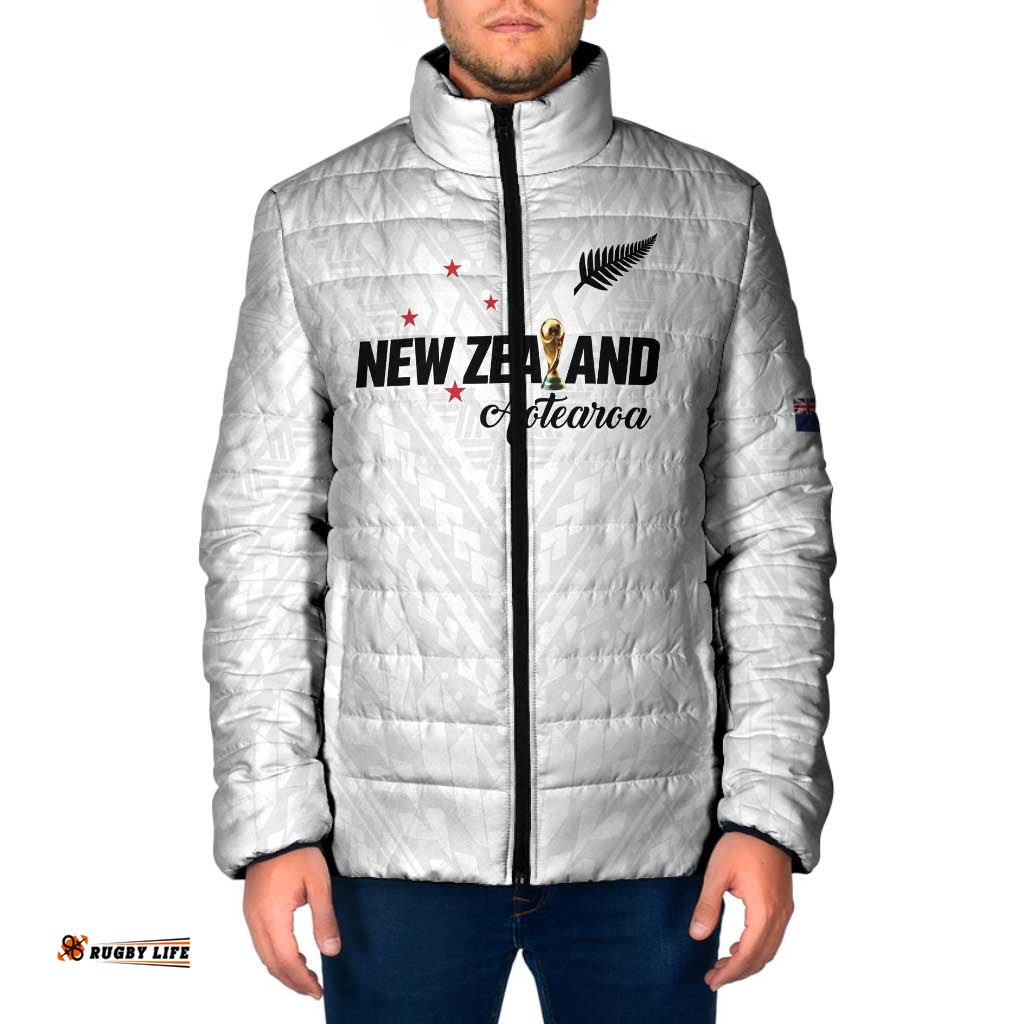Custom Football New Zealand Padded Jacket Aotearoa United White Version LT01