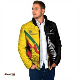 Custom New Zealand and Zimbabwe Padded Jacket NZ Fern Zim Flag Half Style LT14