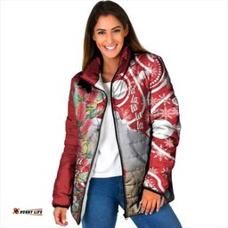 Blue Galah Mutation Christmas Australia Padded Jacket Falalalala Galalah Bottlebrush Red Aboriginal Art LT14