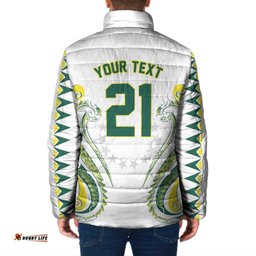 Custom Rugby Cook Islands Avaiki Padded Jacket White Kuki Airani Tribal Maori Inspired LT9