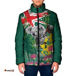 Australia Day Koala Padded Jacket Aussie Aussie Aussie Oi Oi Oi National Color LT9