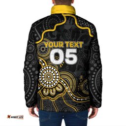 Custom Richmond Football Padded Jacket Aboriginal Dot Art Pattern DT05