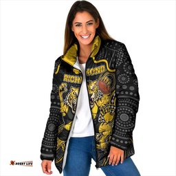 Custom Richmond Football Padded Jacket Aboriginal Dot Art Pattern DT05