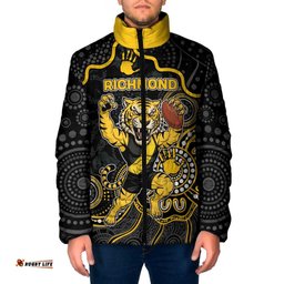 Custom Richmond Football Padded Jacket Aboriginal Dot Art Pattern DT05