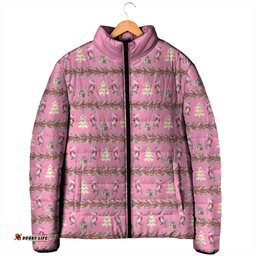 Australia Pink Galah Christmas Padded Jacket Eolophus Roseicapilla Bottlebrush Seamless LT14