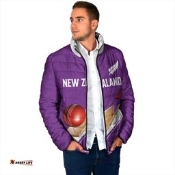 Custom New Zealand Cricket Padded Jacket Kiwi Birds Haka Dance Purple Fern Sporty Style LT03