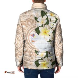 Australia Long-billed Corella Padded Jacket Cacatua Tenuirostris Plumeria Aboriginal Art LT14
