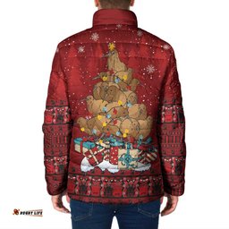 Funny Kiwi Bird Xmas Tree Padded Jacket New Zealand Tribal Christmas Spirit LT9