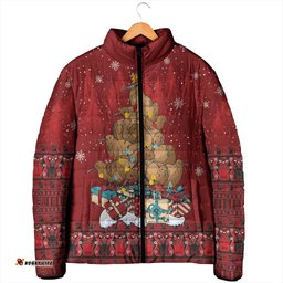 Funny Kiwi Bird Xmas Tree Padded Jacket New Zealand Tribal Christmas Spirit LT9