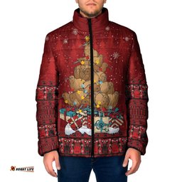 Funny Kiwi Bird Xmas Tree Padded Jacket New Zealand Tribal Christmas Spirit LT9