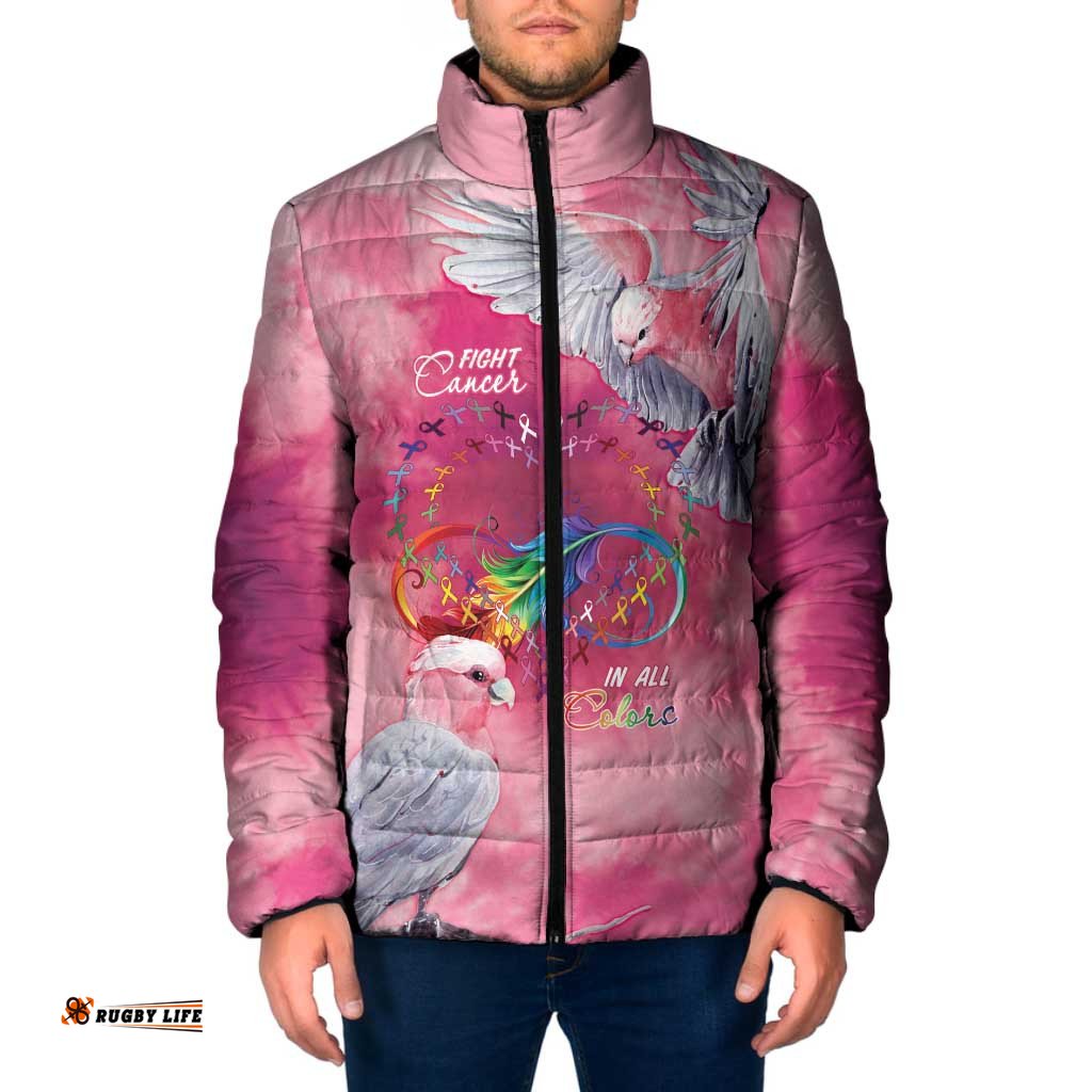 Australia Fight Cancer In All Colors Padded Jacket Galah Pink Tie Dye LT7