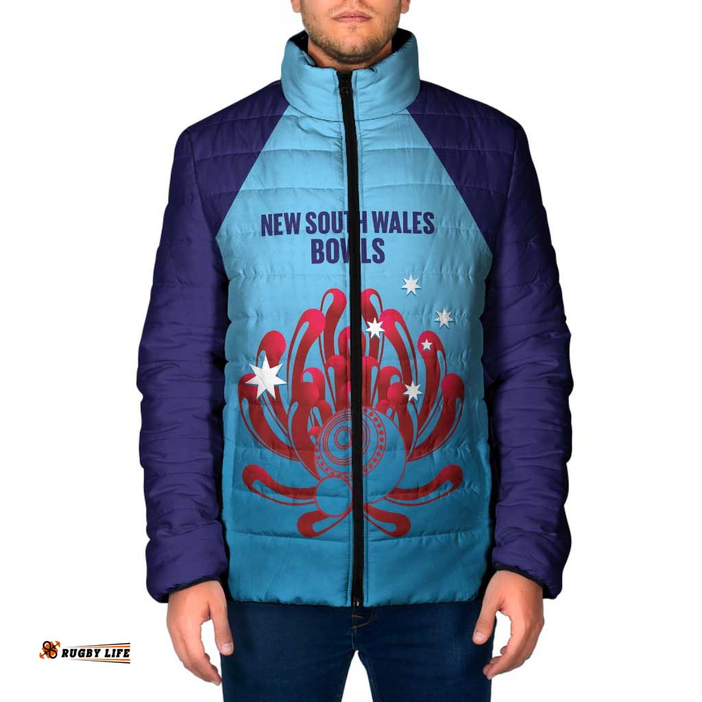 Custom New South Wales Bowls Australia Padded Jacket Go Champions NSW Waratah LT14