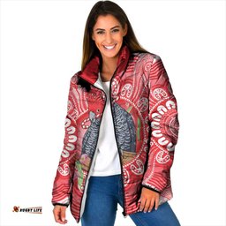 Australia Gang-gang Cockatoo Christmas Padded Jacket Eucalyptus Blossoms Aboriginal Merry Xmas LT14