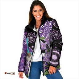 Australia Epilepsy Awareness Padded Jacket Purple-crowned Fairywren Boronia Aboriginal LT14