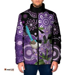 Australia Epilepsy Awareness Padded Jacket Purple-crowned Fairywren Boronia Aboriginal LT14
