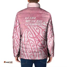 Breast Cancer Awareness Maori Padded Jacket Kia Kaha Kia Maia Kia Manawanui LT7