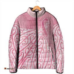 Breast Cancer Awareness Maori Padded Jacket Kia Kaha Kia Maia Kia Manawanui LT7