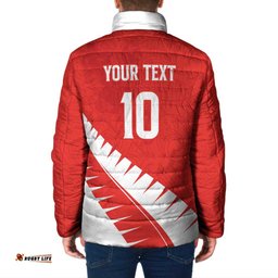 Custom New Zealand Cricket Padded Jacket Kiwi Birds Haka Dance Red Fern Sporty Style LT03