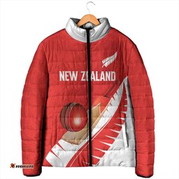 Custom New Zealand Cricket Padded Jacket Kiwi Birds Haka Dance Red Fern Sporty Style LT03